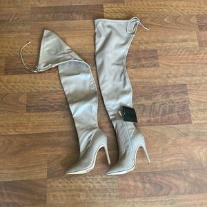 NWT Taupe thigh high boots